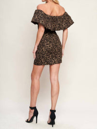 FLYING TOMATO Women's Wherever You May Go Woven Mini Dress in brown - women's dress - detail view