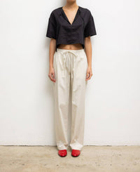 LESET Yoko Tie Cropped Top in black - women's shirt