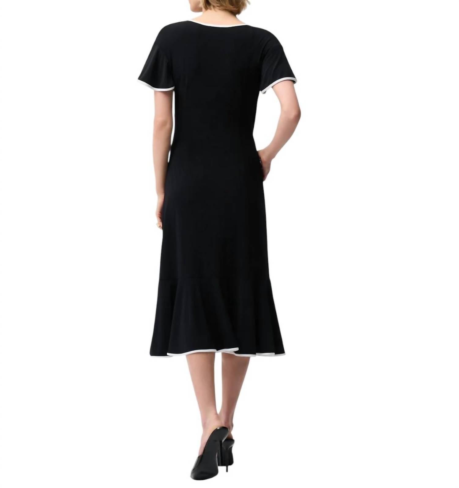 Joseph Ribkoff - Silky Knit Wrap Dress with Contrast Trim