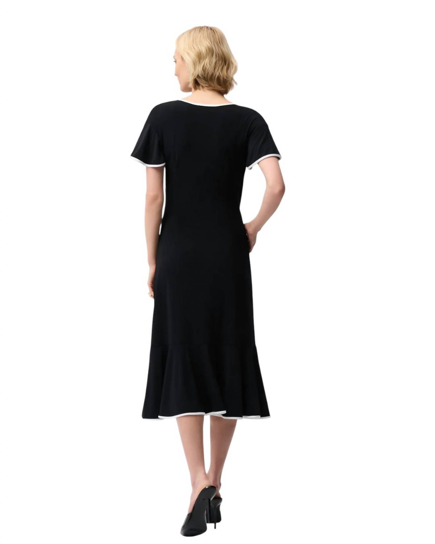Joseph Ribkoff - Silky Knit Wrap Dress with Contrast Trim