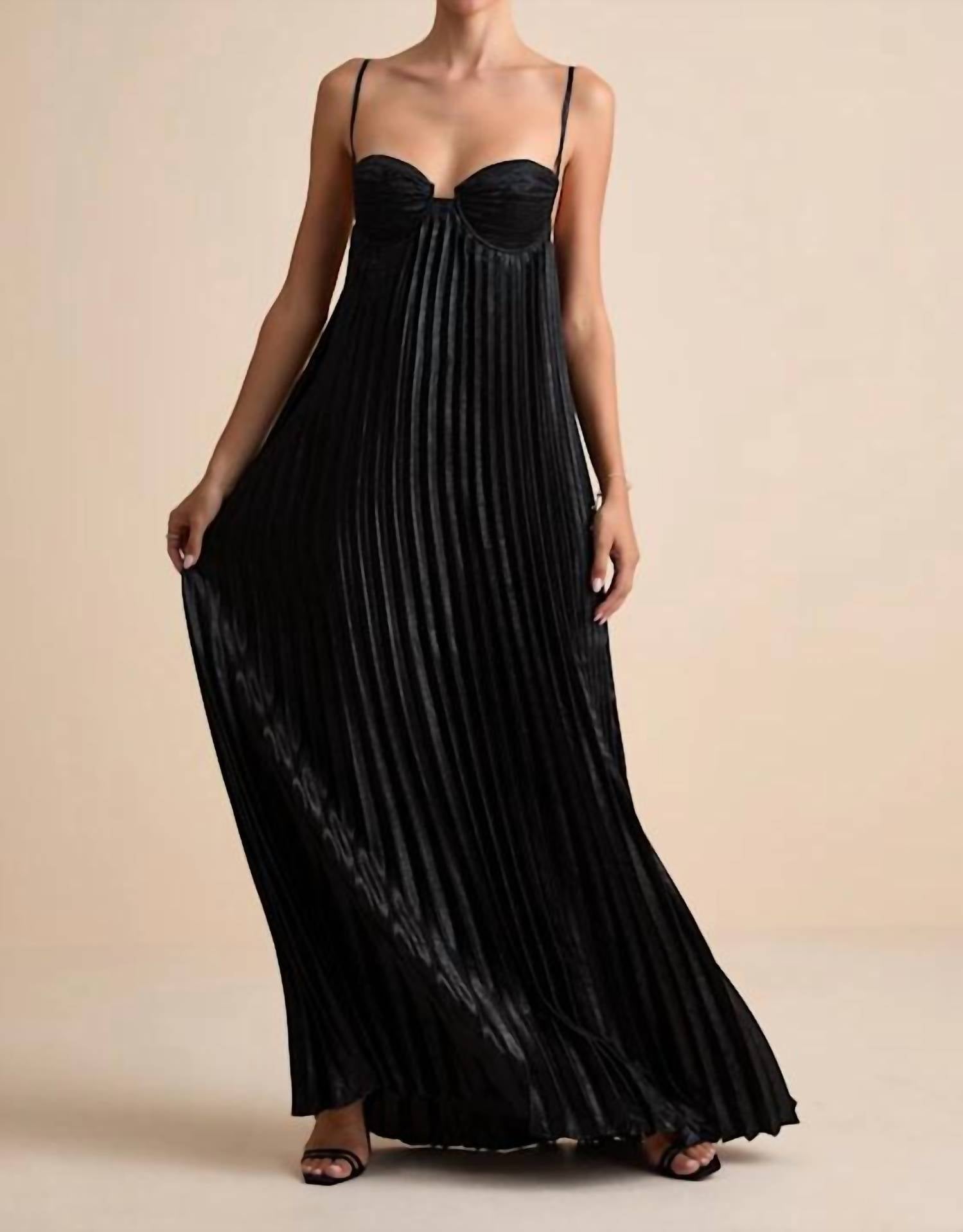 Lulus - Women's Brilliant Allure Pleated Maxi Dress