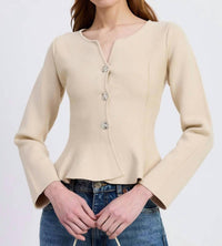 En Saison - Idah Peplum Knit Cardigan