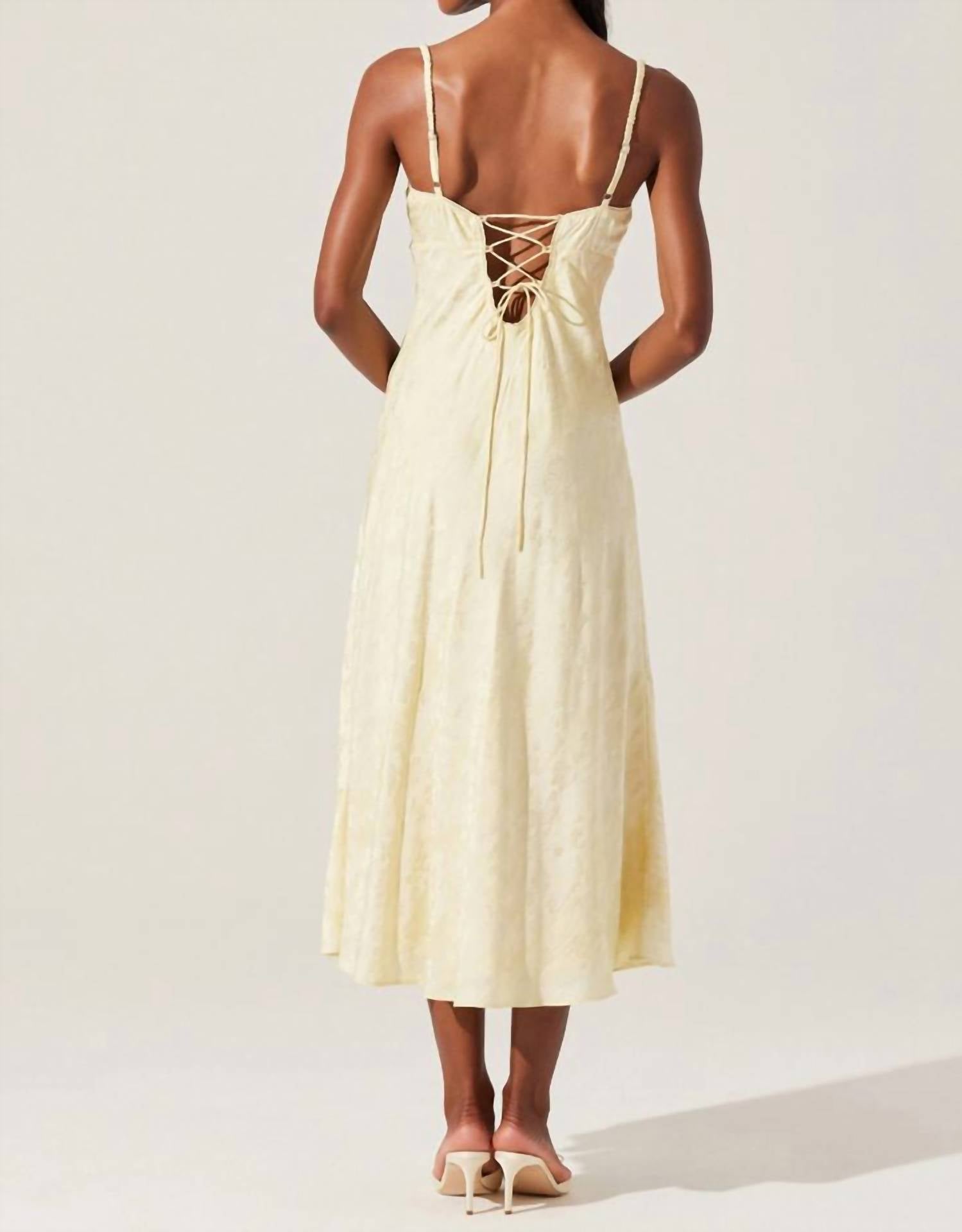 Astr - Kaiya Jacquard Satin Midi Dress
