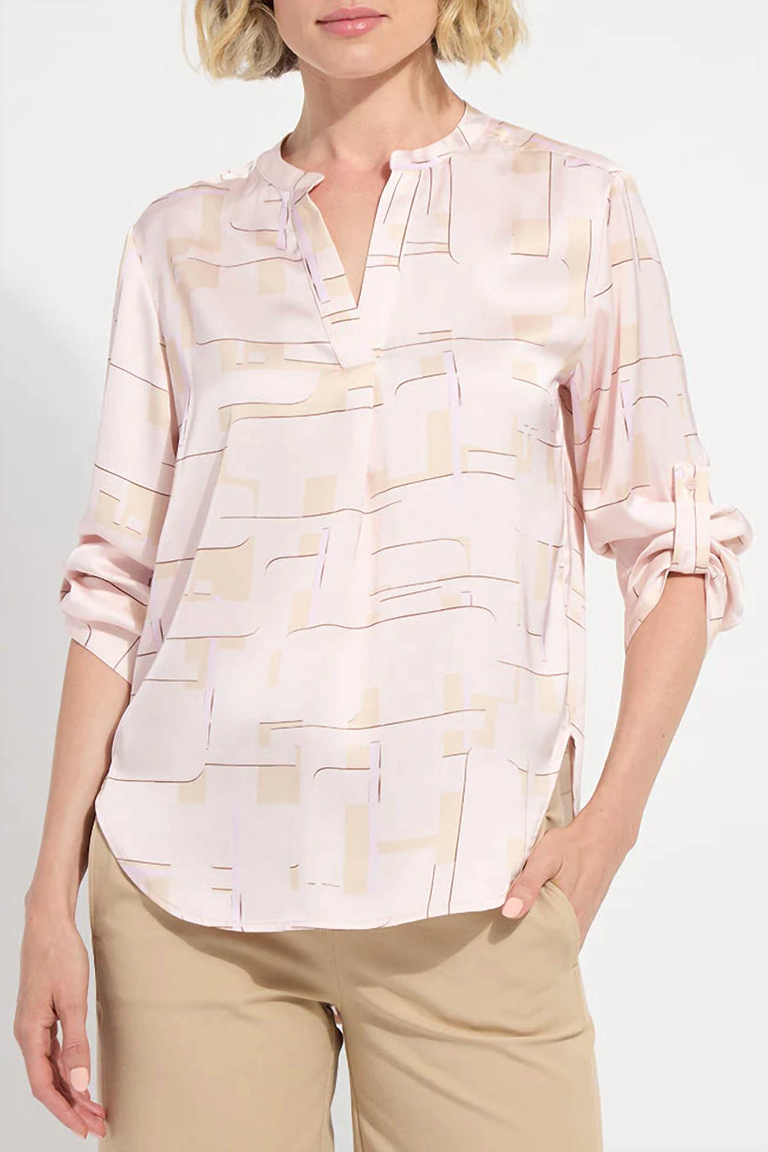 Lysse - Ashanti Roll Tab Printed Shirt