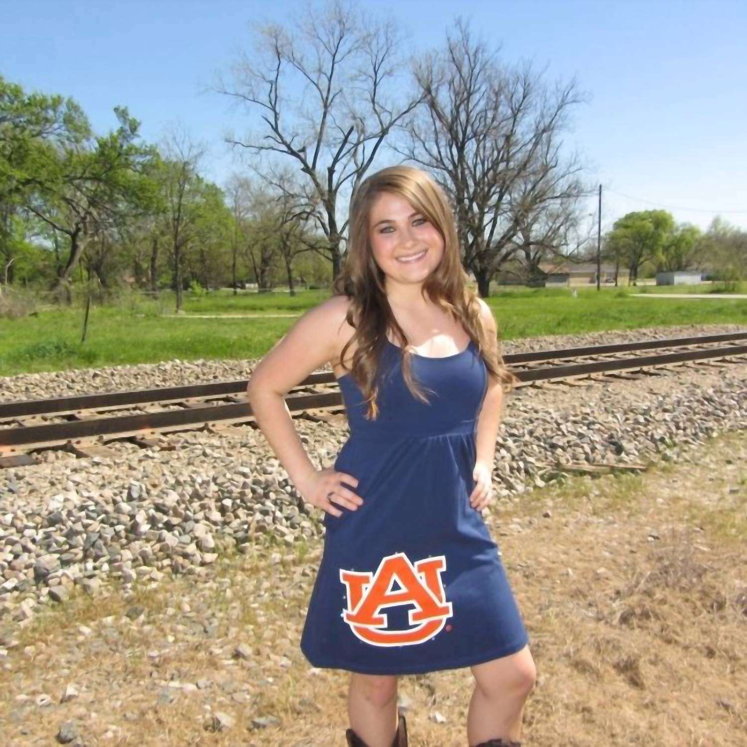 Glitter Gear - Auburn University Logo Navy Swarovski Crystal Dress