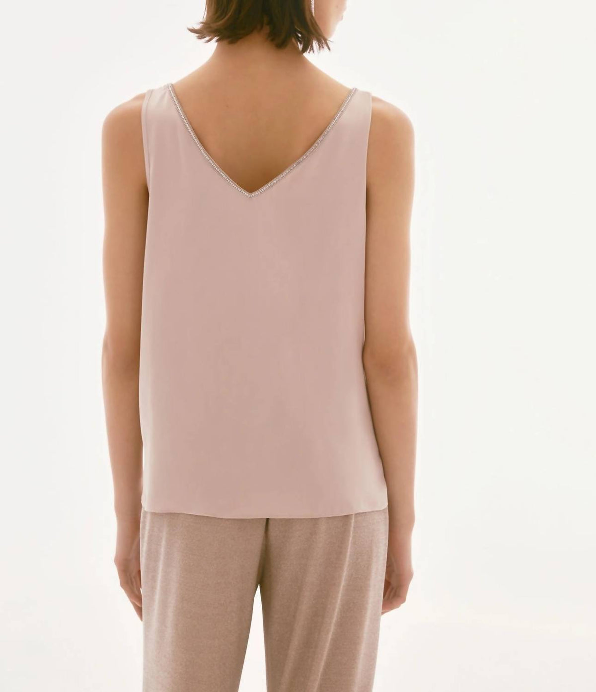 Joseph Ribkoff - Satin Sleeveless Top With Rhinestone