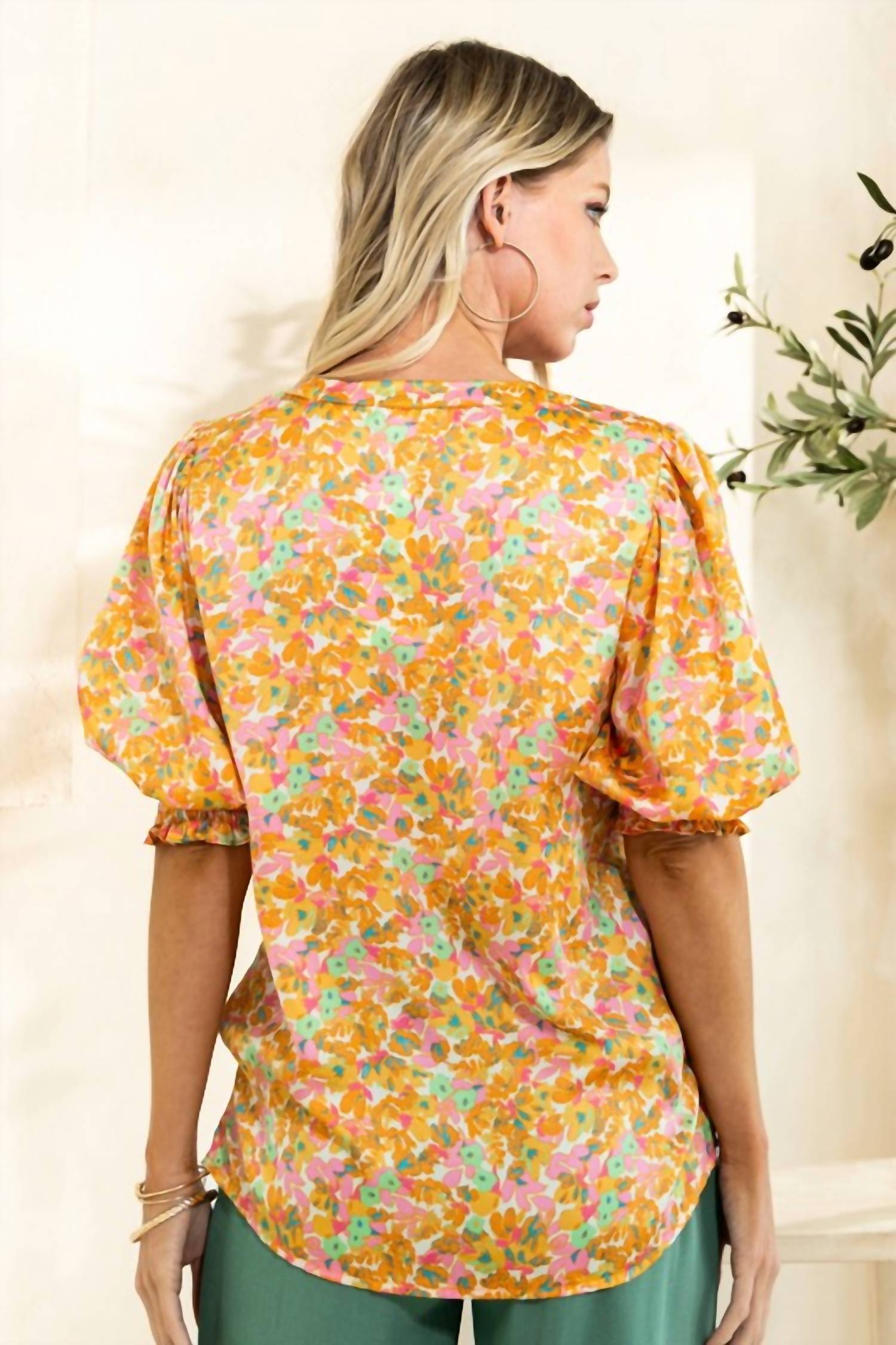 Oddi - Satin V-neck Front Pleats & Smocked Hem