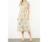 Thml - Catherine Short Sleeve Floral Striped Print Dress