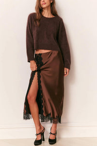 LoveShackFancy Bellman Pullover in cocoa - women's sweater