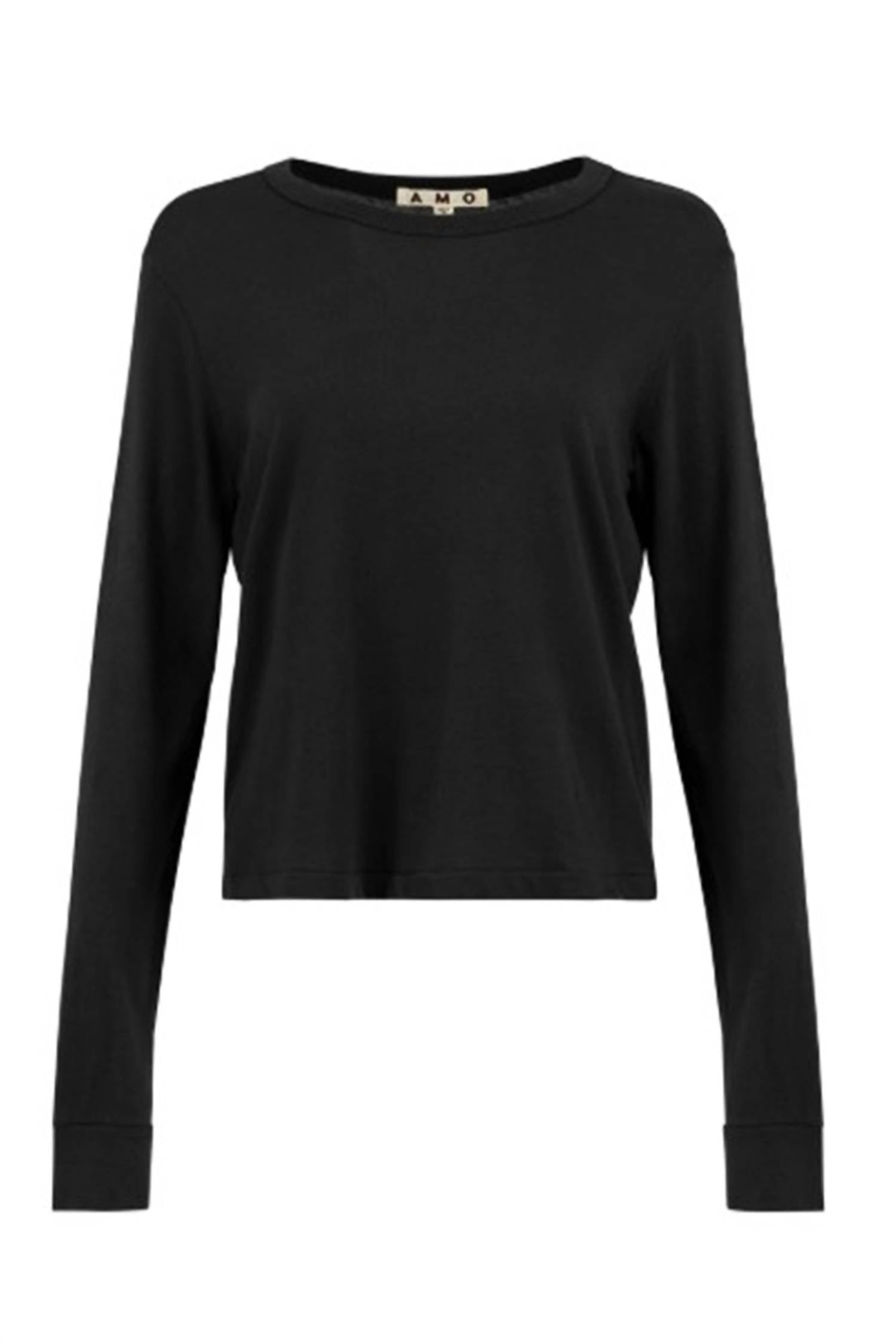 AMO Lovey Long Sleeve Tee in black - women's long sleeve top - view 4