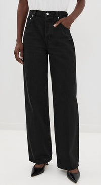 PISTOLA Tate High Rise Wide Leg Jeans in midnight hour - women's jeans