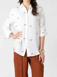 Dex - Textured Button Front Blouse