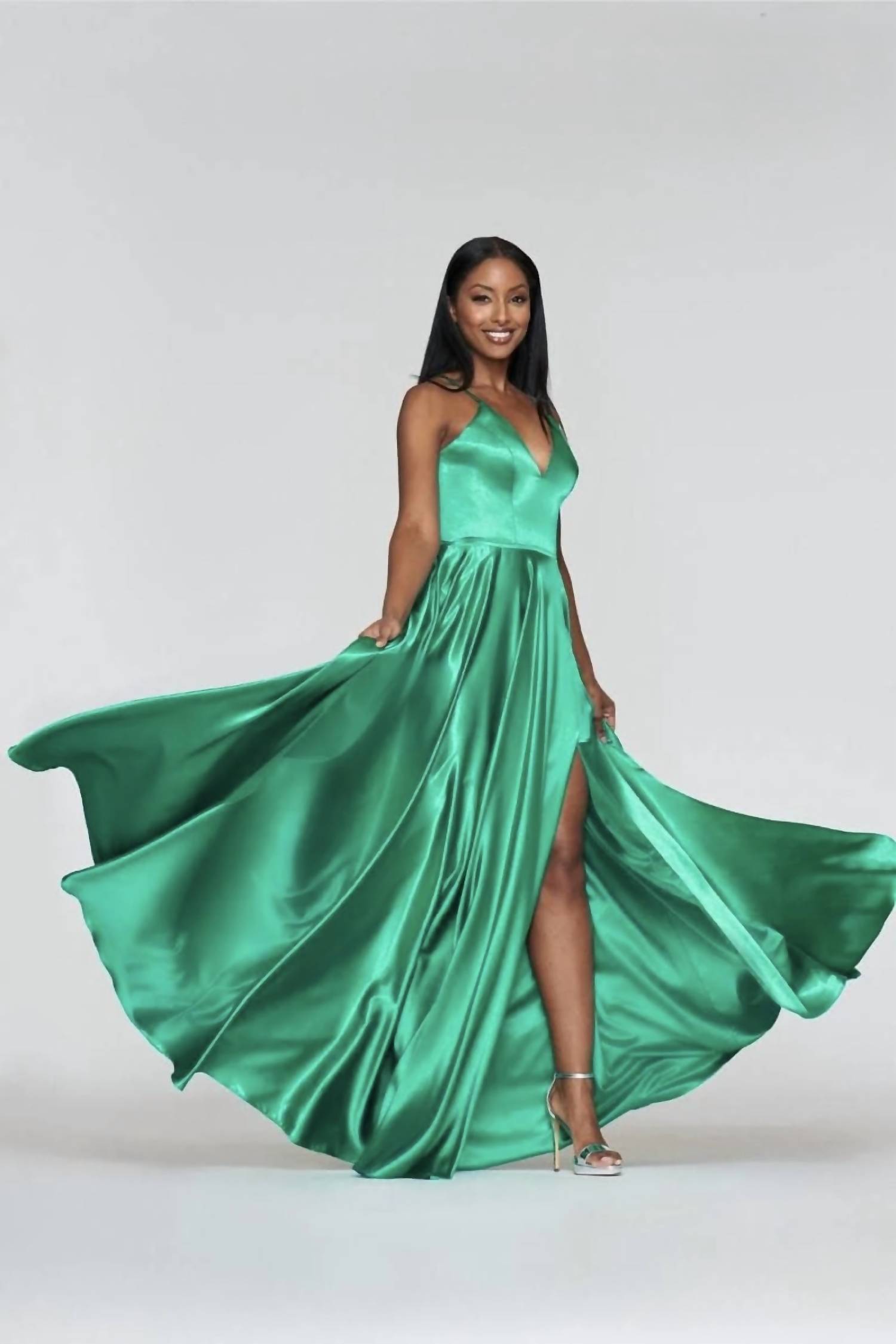 Faviana - Lace Up Back Prom Maxi Dress