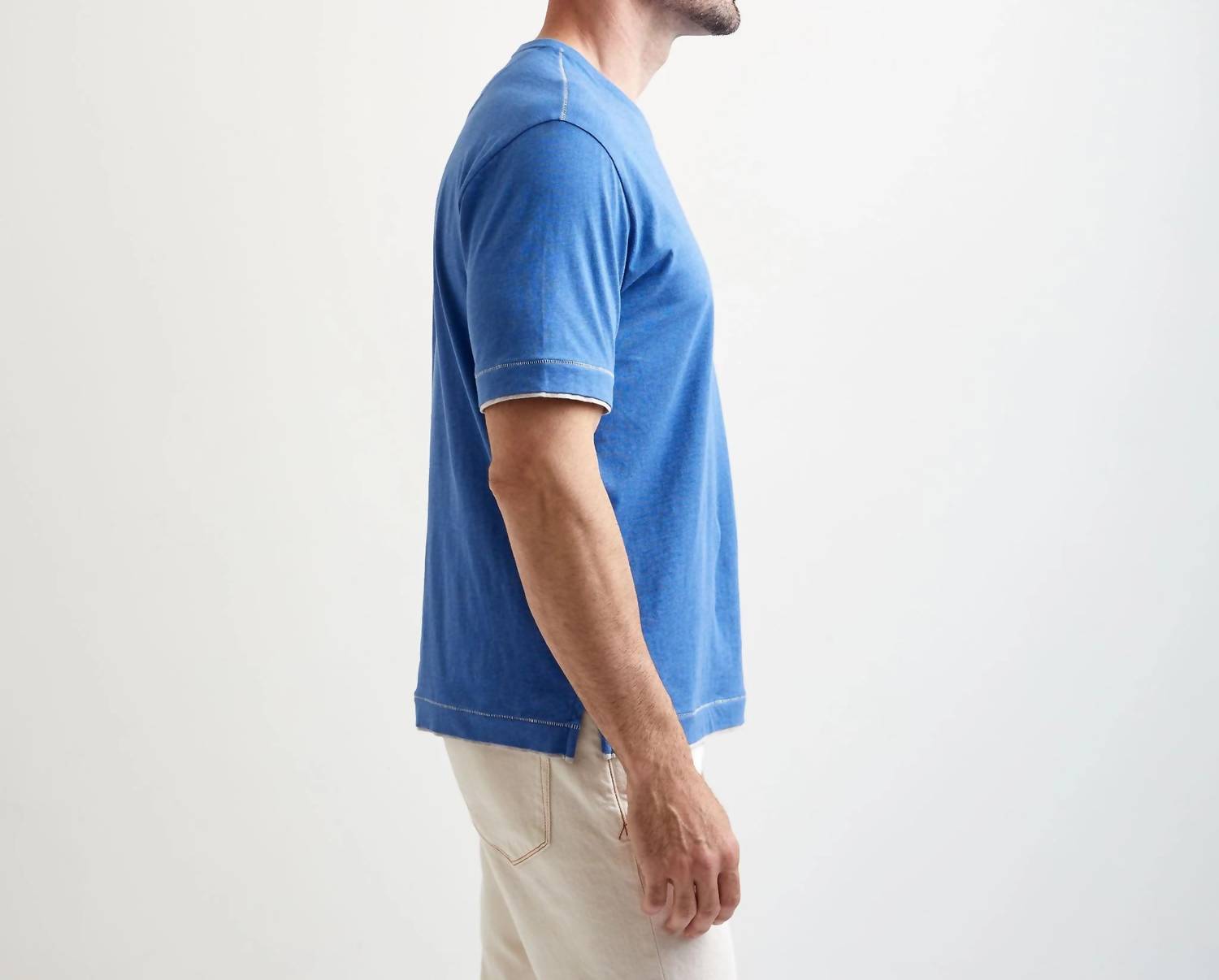 Left Coast Tee - County Line Layered Effect High V-neck Tee Shirt