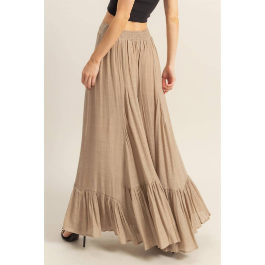 Hyfve - High-Waist Ruffle Flared Wide Leg Pants