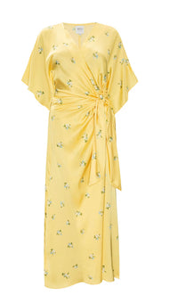 Misa Los Angeles Hadassa Midi Dress in space ditsy yellow - women's dress - view 5