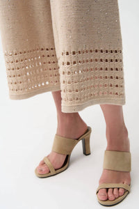 Joseph Ribkoff - Sequined Open-Knit Culotte Pants