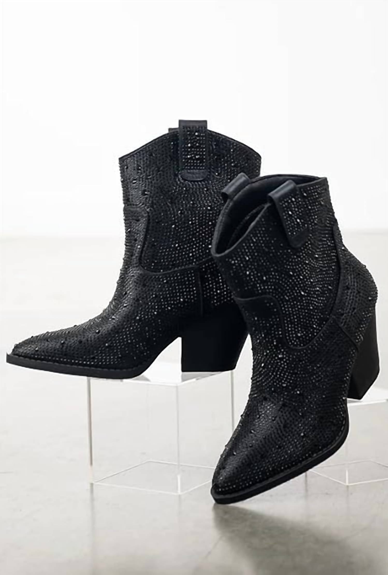 Corkys Footwear - Women's Rhinestone Block Ankle Bootie