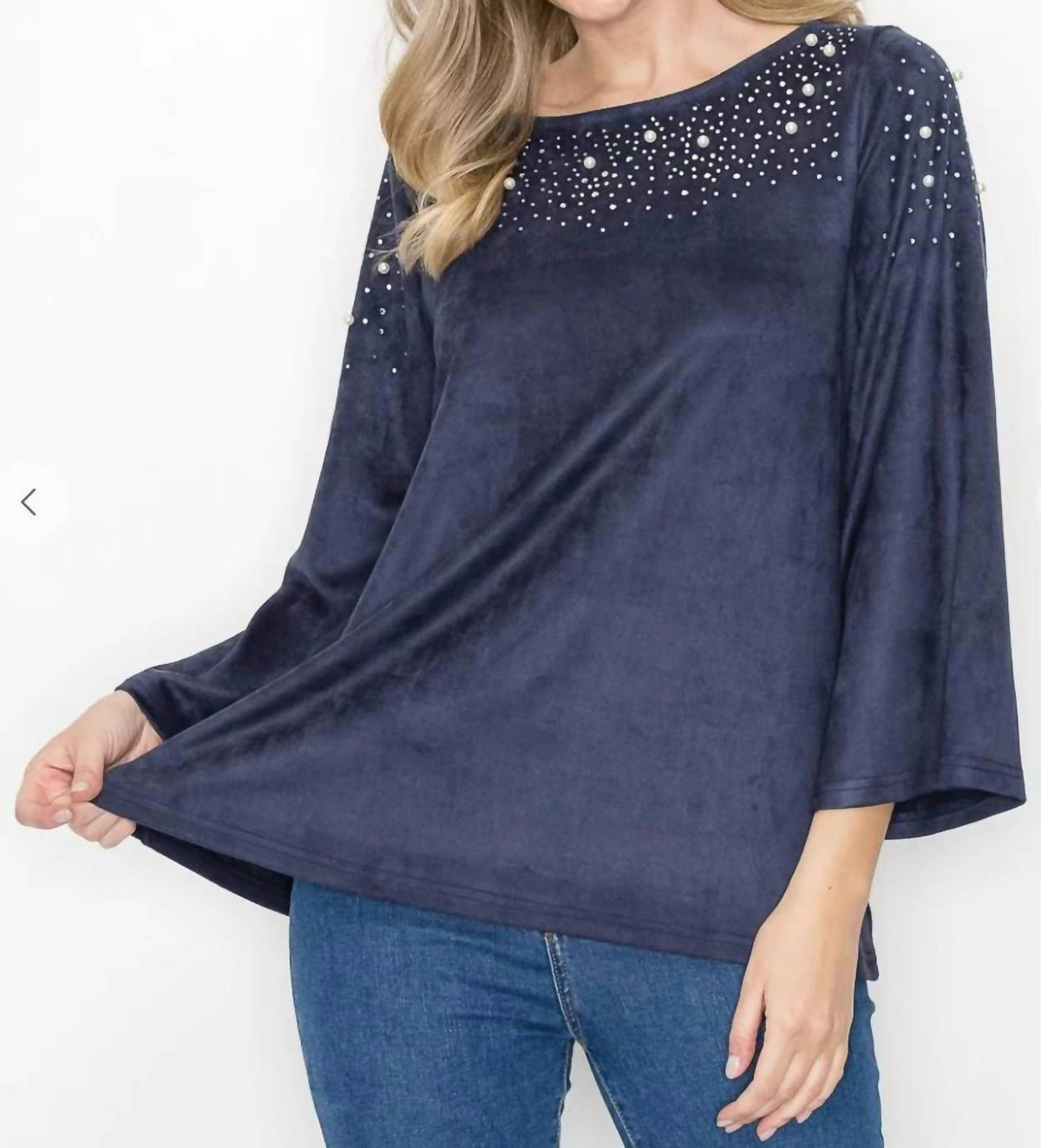 Joh - Annie Suede Top With Studs And Pearls