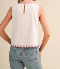 En Merci - Floral Embroidery Tank Top