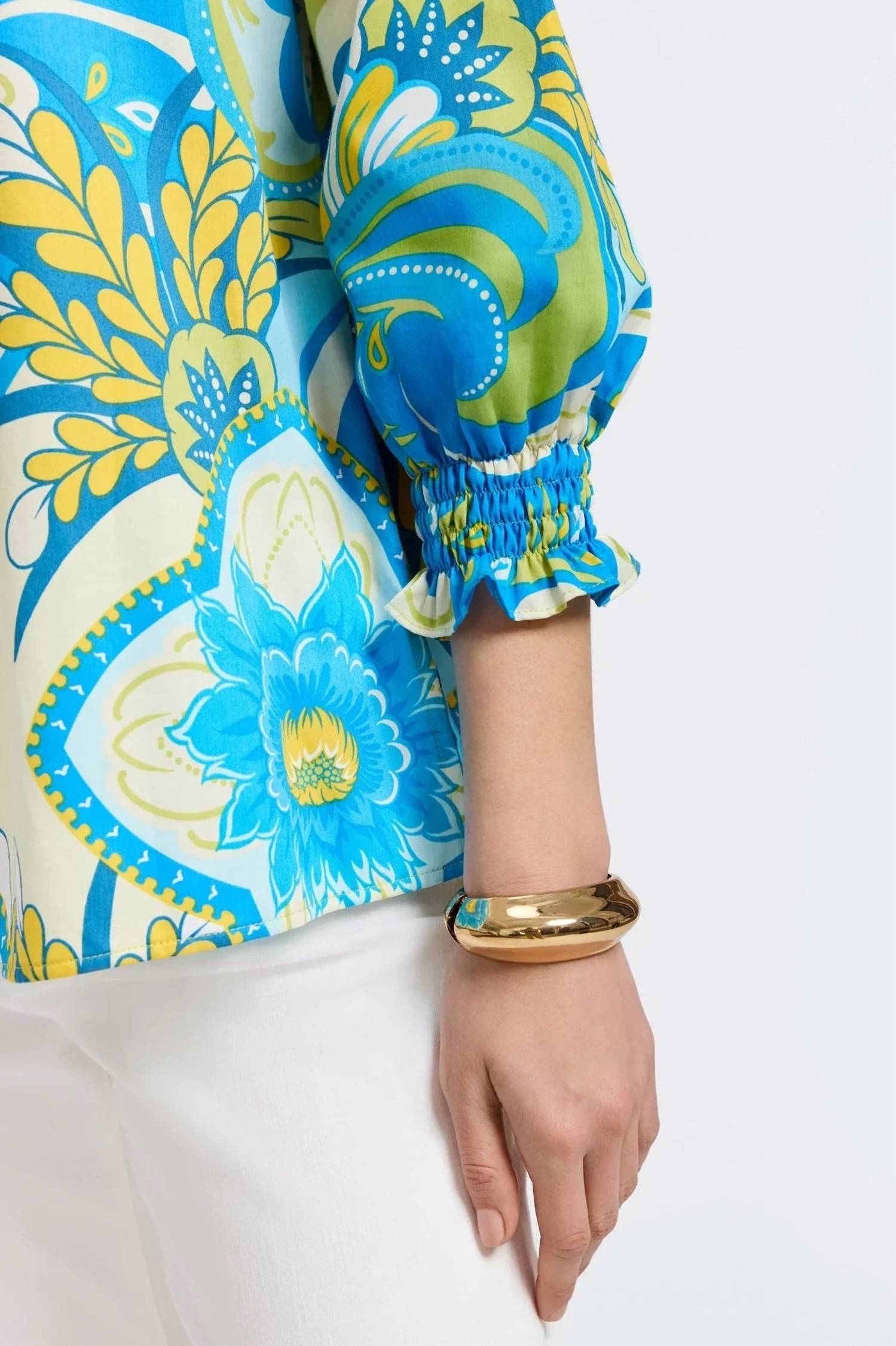 Foxcroft - Alicia Tropical Jacobean Popover Shirt