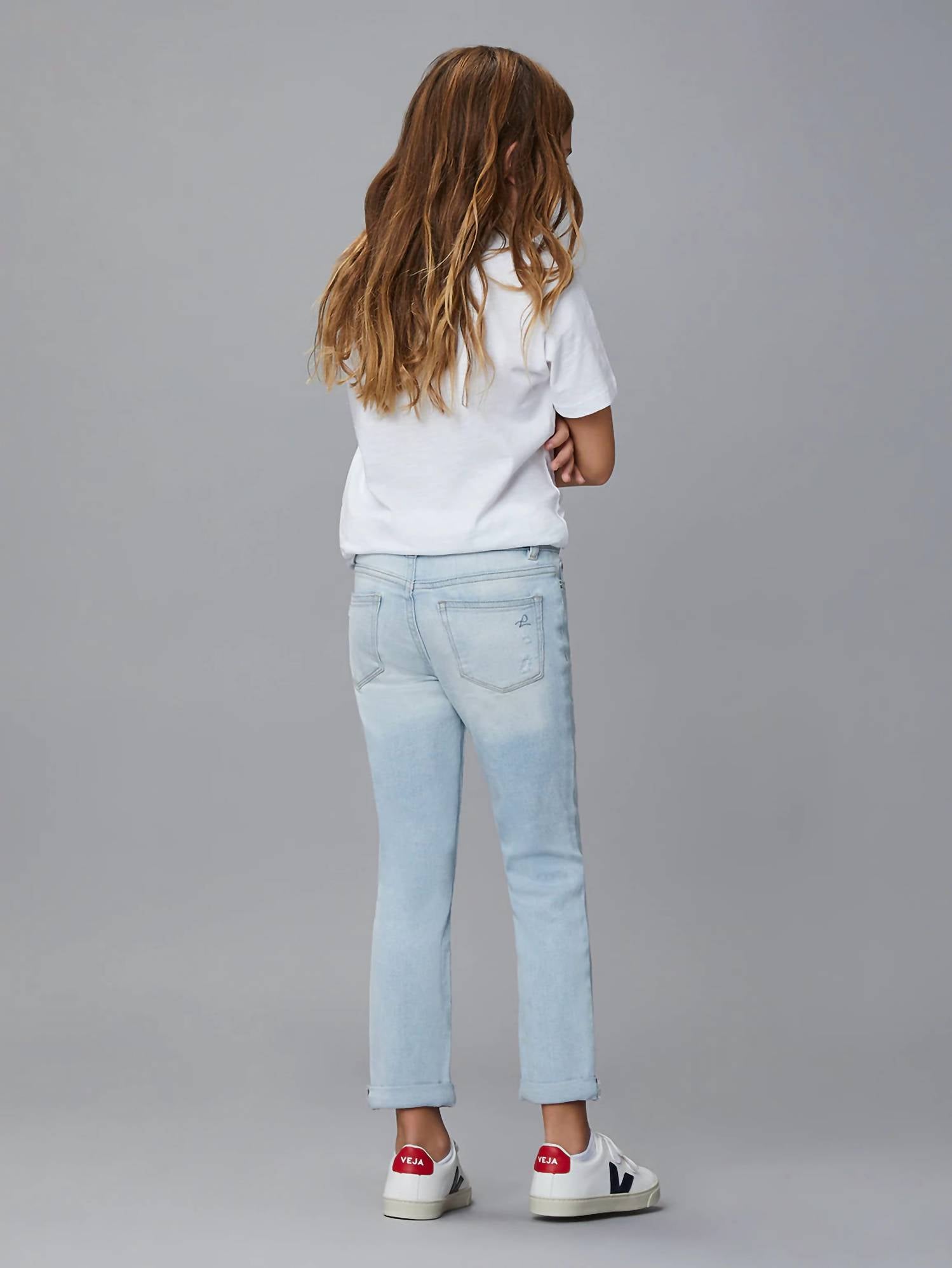 Dl1961 - Kids' - Harper Ross Distressed Straight Stretch Jeans