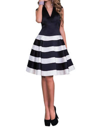Jovani - Cap Sleeve Fit And Flare Satin Cocktail Dress
