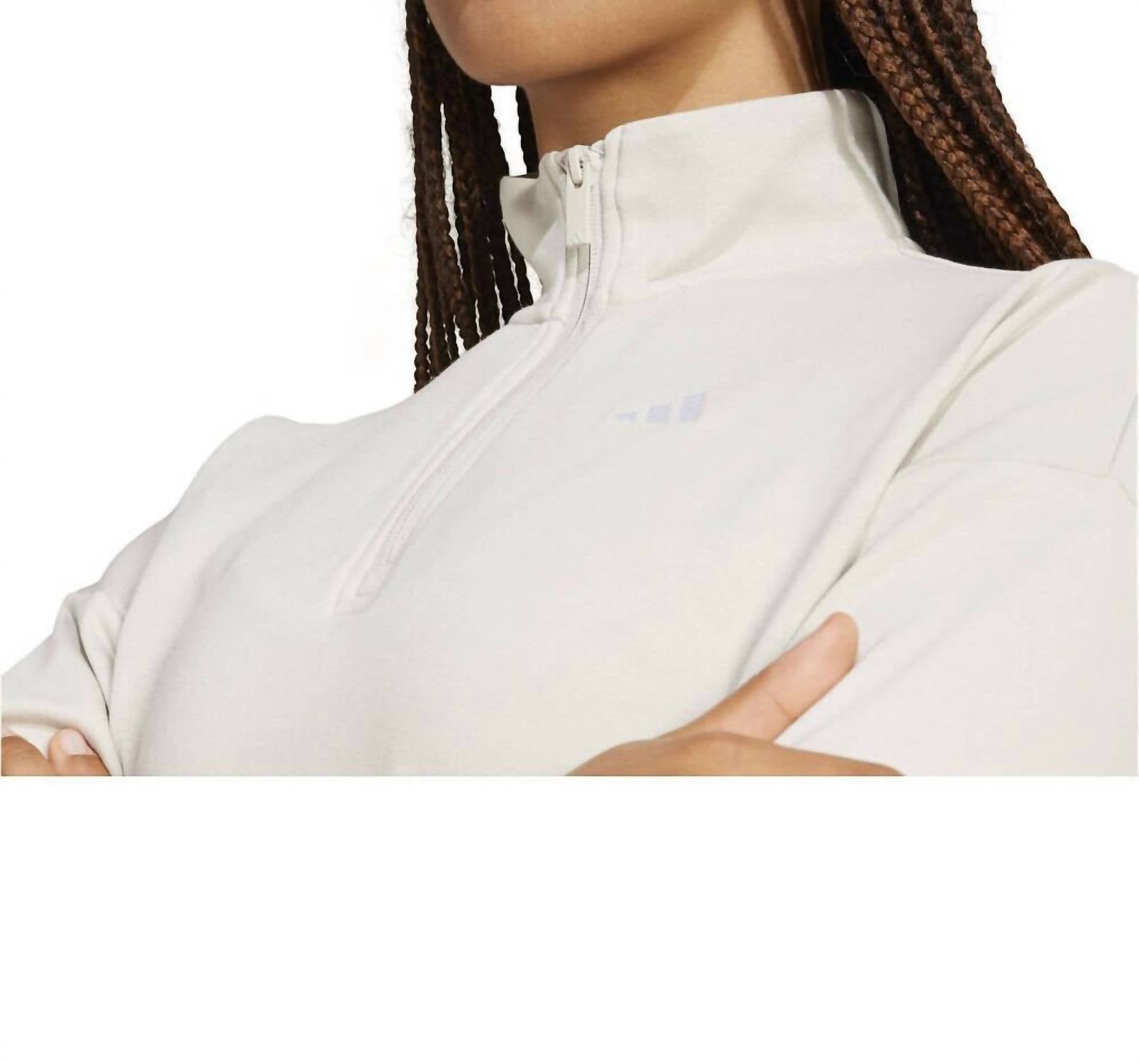 Adidas - Women's French Terry Quarter Zip Pullover Sweatshirt