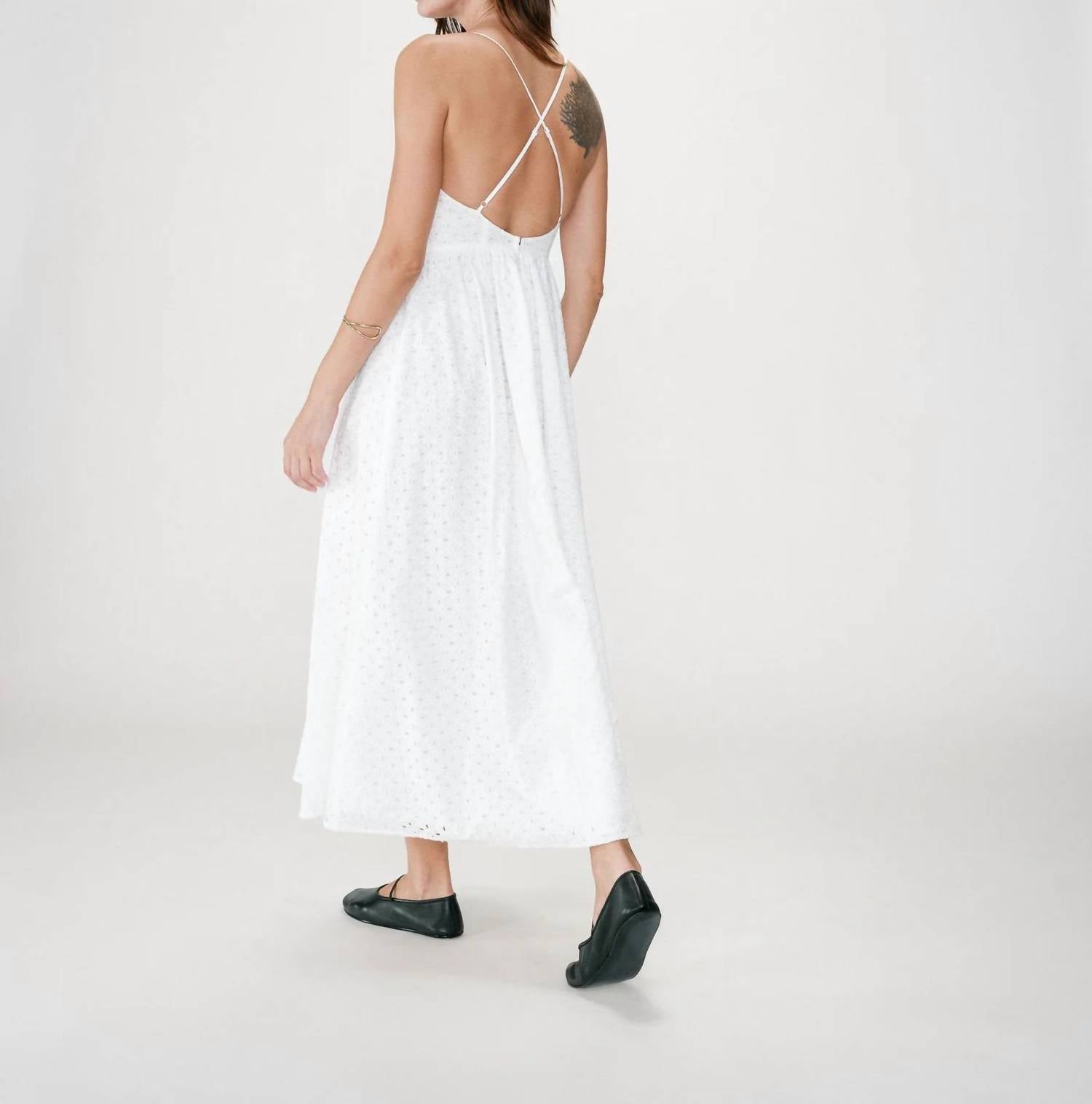 Grace & Mila - Wimala Long Flared Eyelet Dress