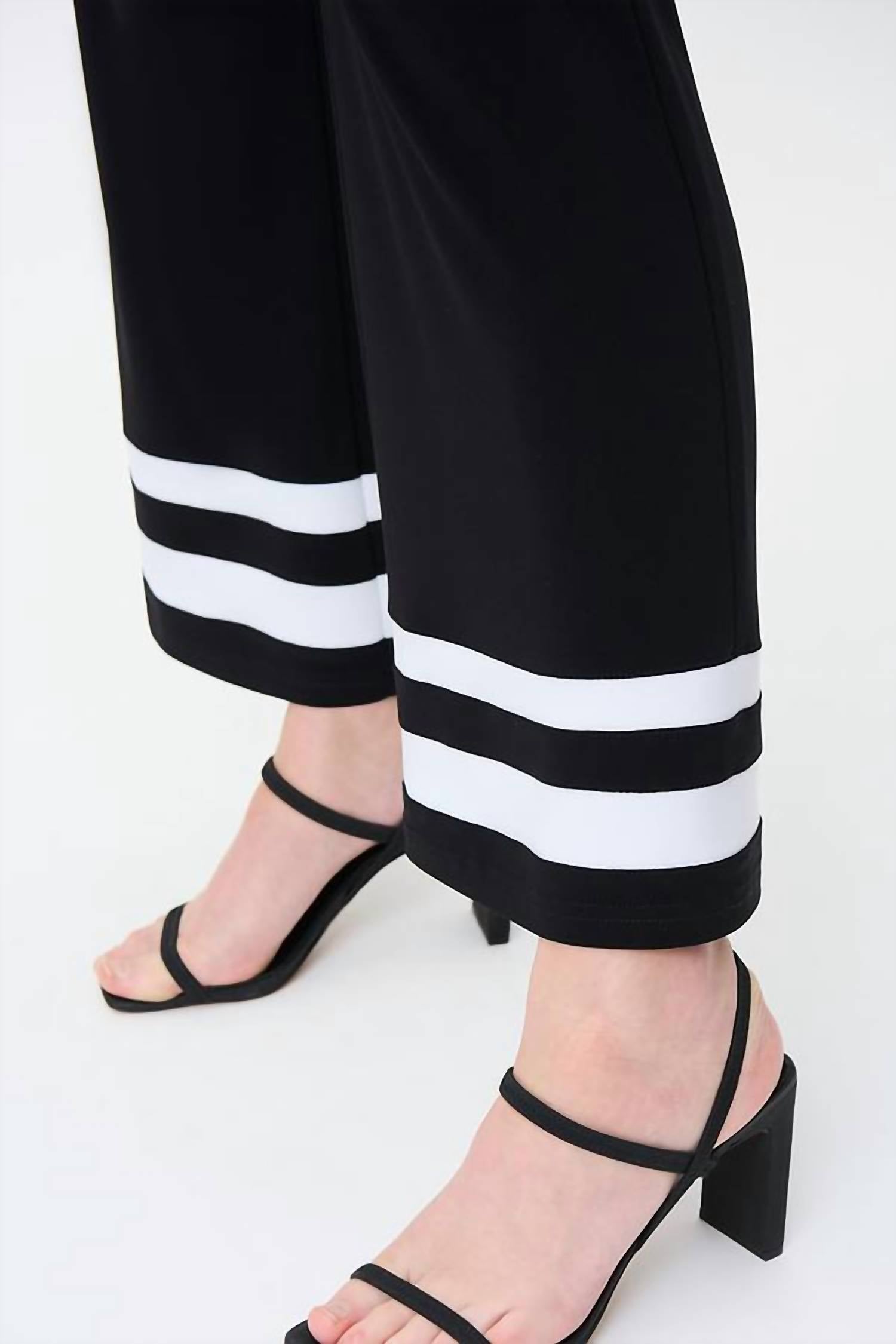 Joseph Ribkoff Tatum Trim Detail Pants in black white - women's pants - alternate view
