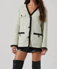 Astr - Collins Contrast Tweed Jacket
