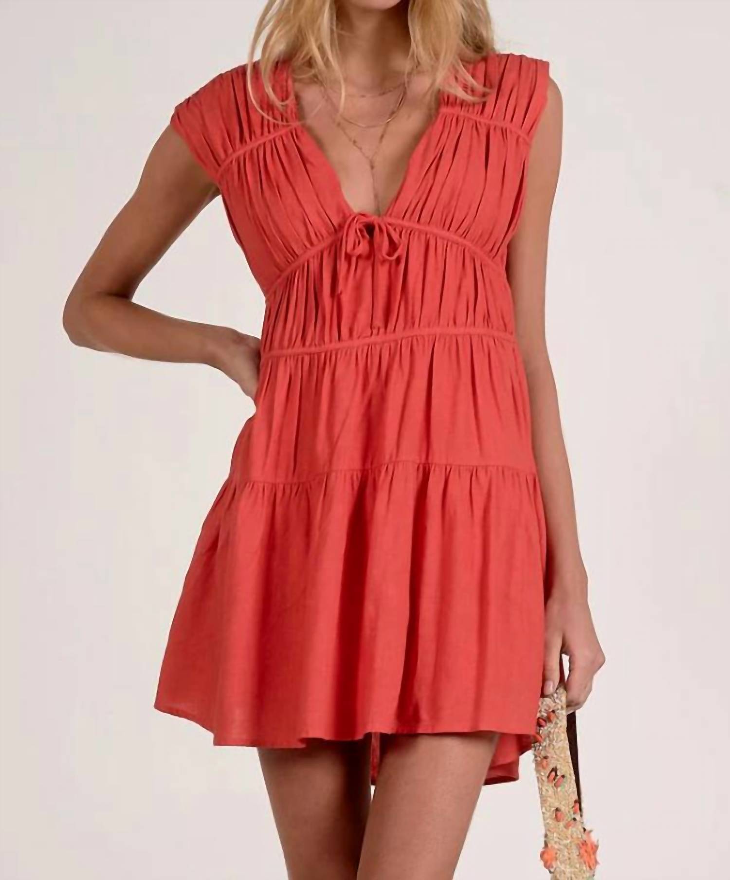 Elan - Tiered Cap Sleeve Dress