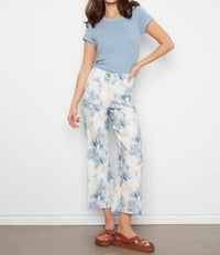 CHARLIE B Printed Cropped Linen Blend Pants in serene - women's pants - view 4