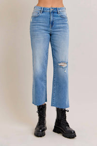 Hidden - Ella Cropped Wide Straight Jeans