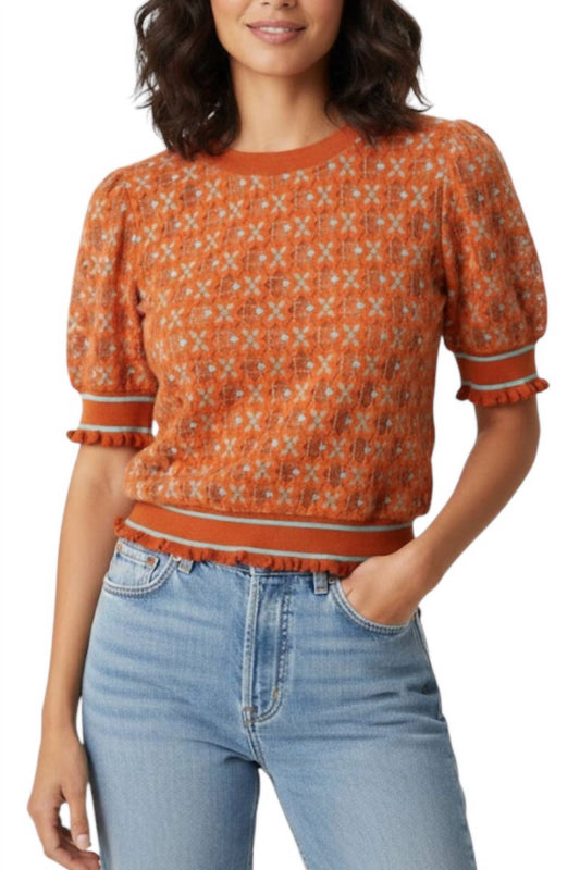 Voy - Lattice Crew Neck Sweater