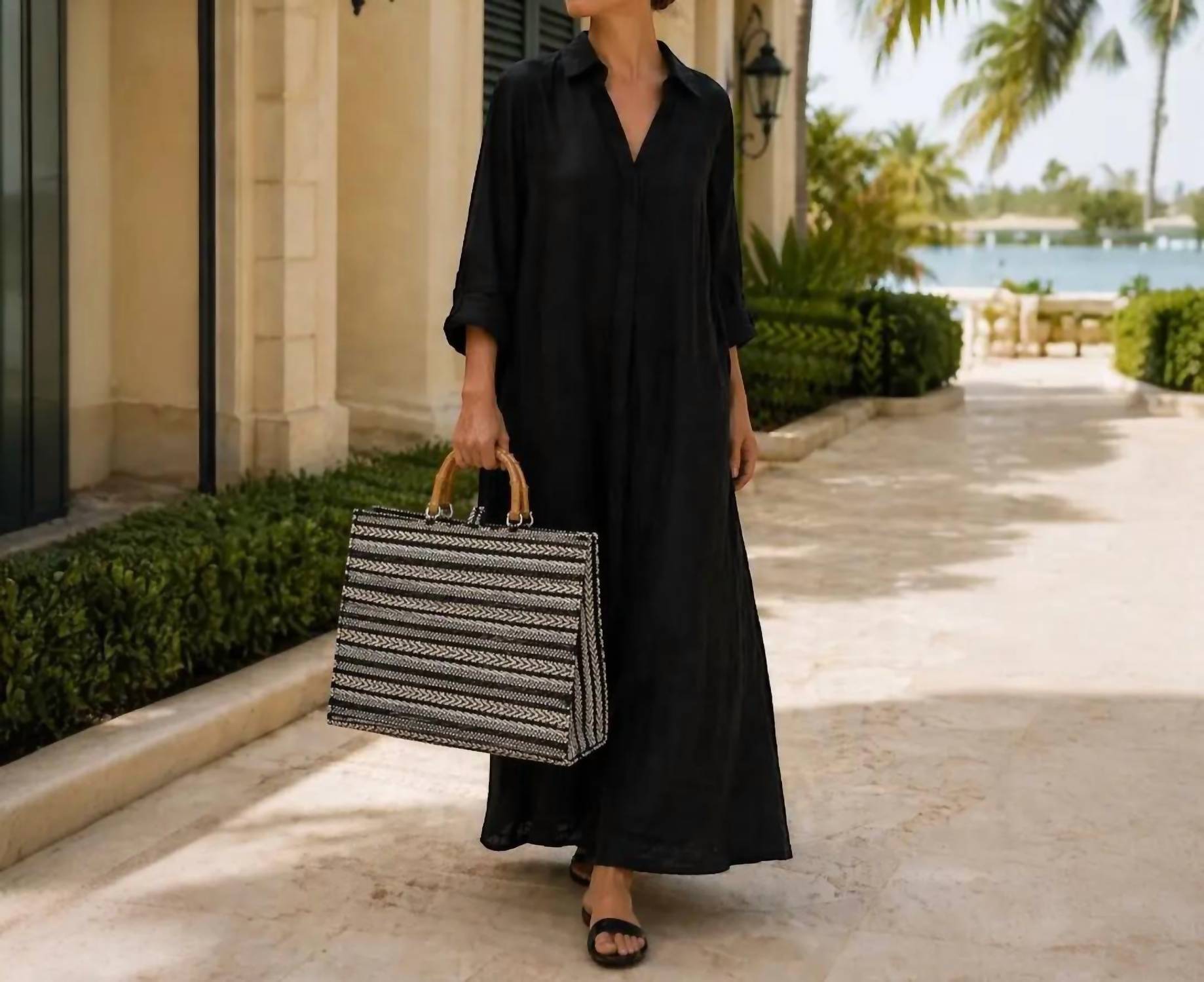 Elektra'S Workshop - Women's Handmade Woven Straw Tote Bag
