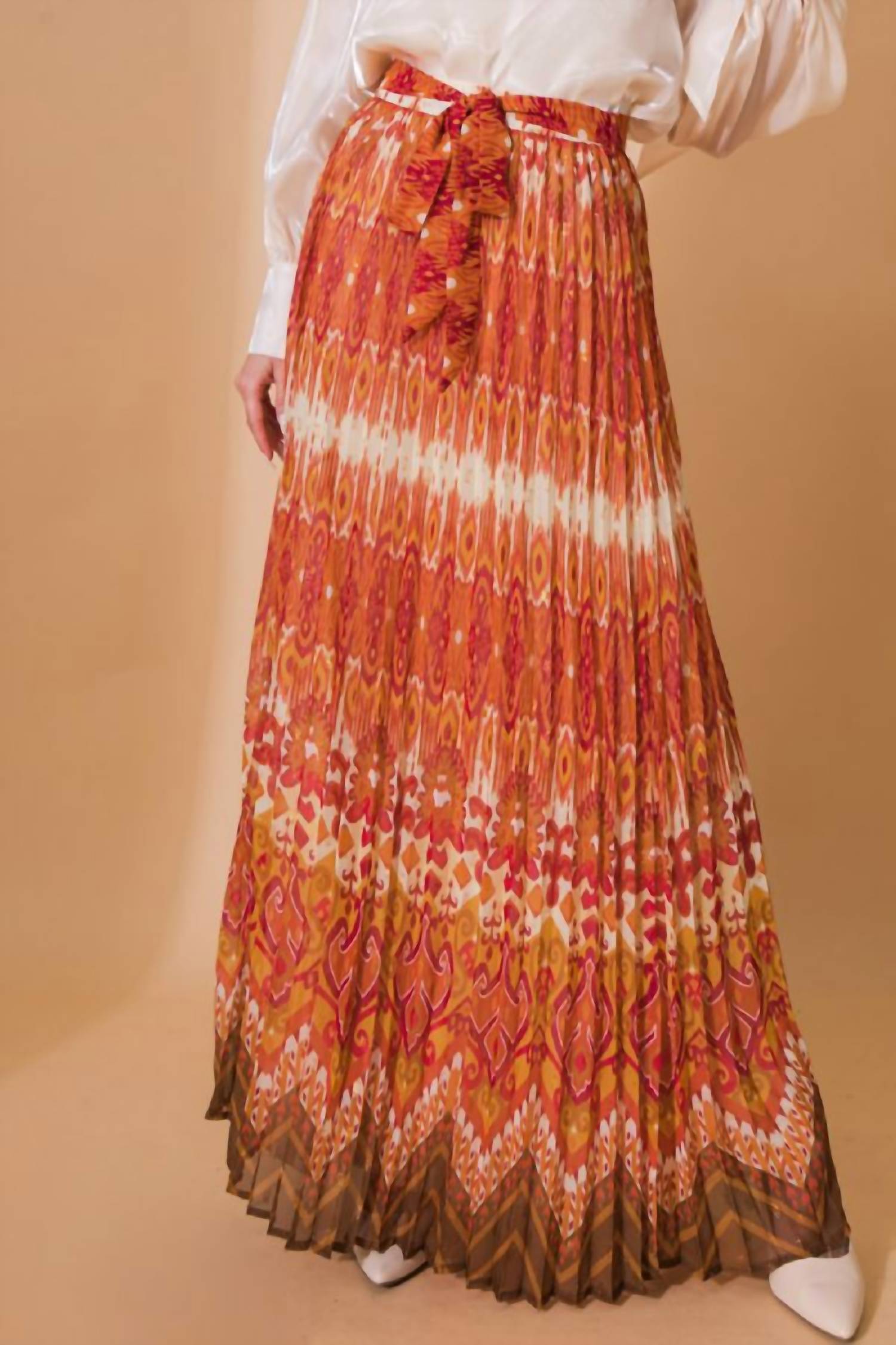 Flying Tomato - Sienna Pleated Maxi Skirt
