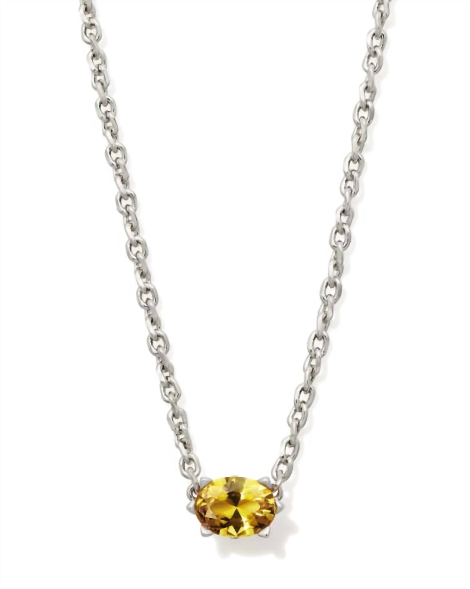 Kendra Scott Women's Cailin Rhodium Necklace in yellow crystal - women's jewelry