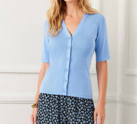 Karen Kane - Short Sleeve Ribbed Cardigan Sweater