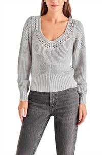 STEVE MADDEN Irene sweater in silver - women's sweater