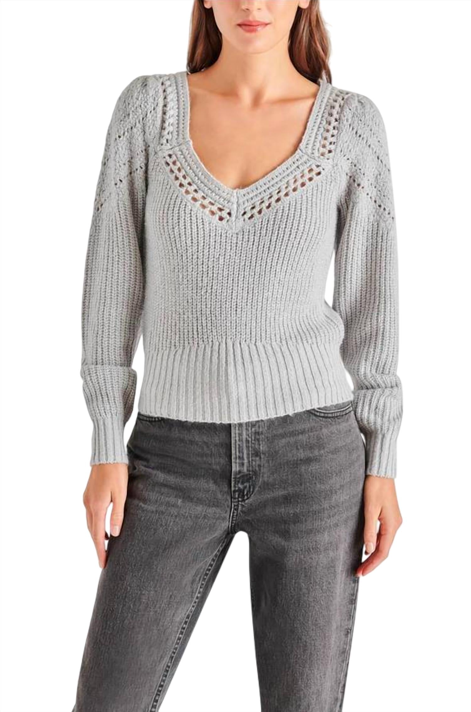 STEVE MADDEN Irene sweater in silver - women's sweater