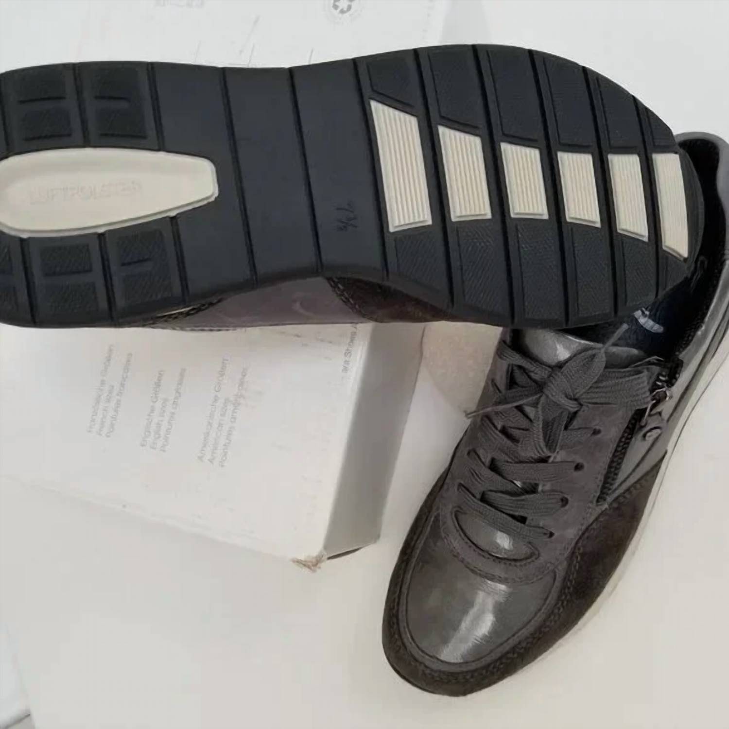 Ara Women's Hollis Leather Sneakers in black patent - women's sneaker - detail view