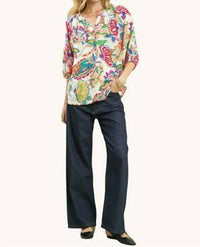 Umgee - Paisley Print V-Neck Top