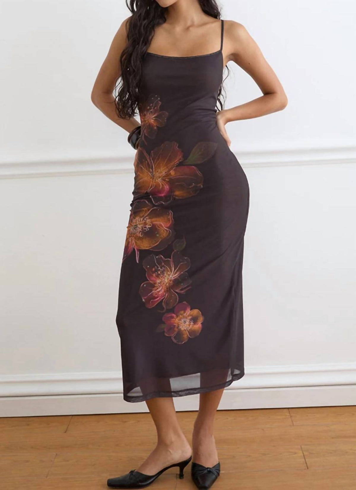 Motel Rocks - Nori Vibrant Lotus Print Midi Dress