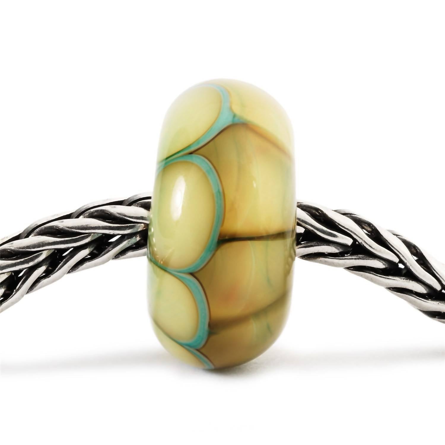Trollbeads Women's Glass Bead Charm in aqua edge pumpkin - women's jewelry - detail view