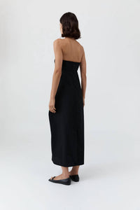 St. Agni Wool Strapless Cocoon Dress in black - women's dress - alternate view