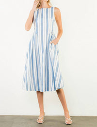 THML Perfect Striped Midi Dress in blue - women's dress - view 4