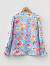 Everyday The Label - Women's Meadow Floral Smocked V-neck Blouse