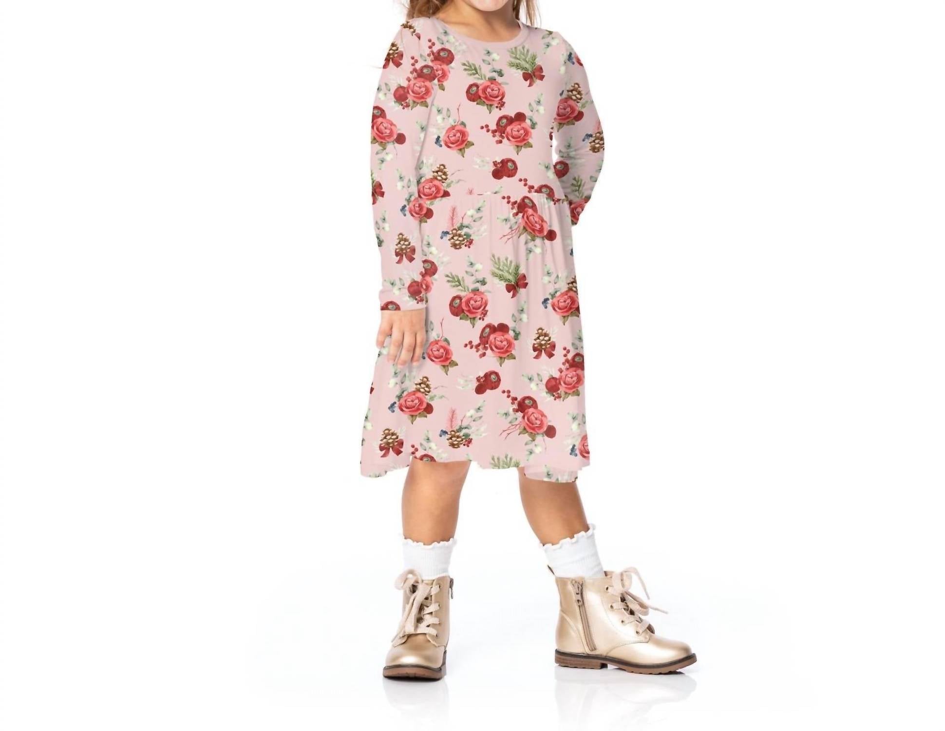 Kickee - Kid's Long Sleeve Twirl Dress With Pockets