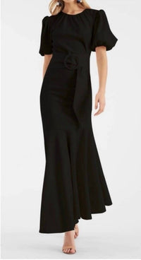 SACHIN & BABI Camila Crepe Ruched Mermaid Dress in black - women's dress